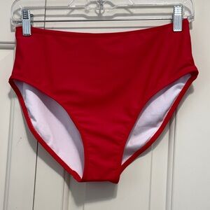 B2PRITY Red High-Waisted Bikini Bottoms
